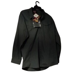 Tru-Spec Tactical Shirt Men's Large Green Long Sleeve Button Front Vented